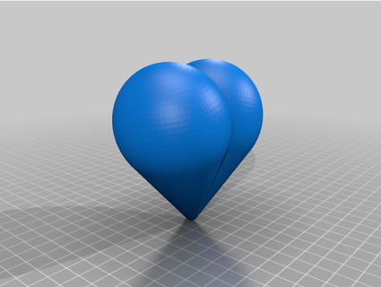 heart 3d parametric experiments openscad code usertogo 3d print model - Mito3D