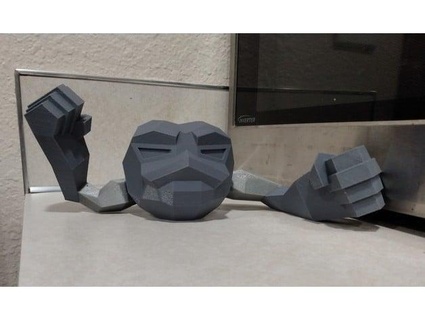 074 geodude double low poly bradicaï 3d print model - Mito3D