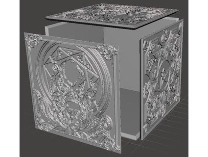 necronomicube box separated rostos criança sombria 3d print model - Mito3D