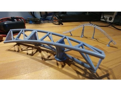 intamin like tri-lattice rollercoaster track tenebris noctus 3d print model - Mito3D