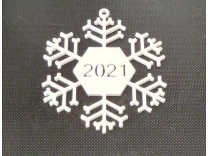 Navidad ornamento copo nieve 2021 creación dpc 3d print model - Mito3D