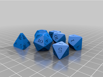 d&d dice set ampersand th3k1ng 3d print model - Mito3D