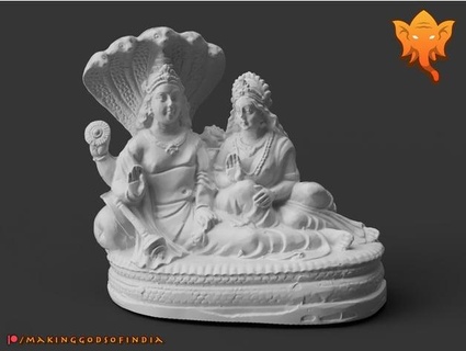 Vishnu lakshmi repouso divino serpente procurar futura védica 3d print model - Mito3D