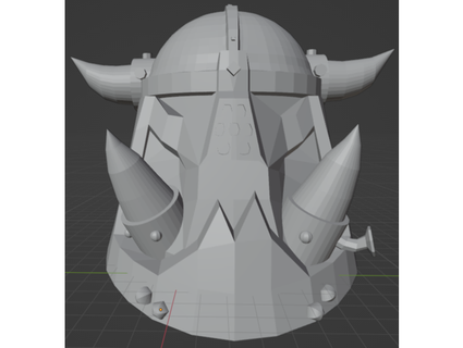 armoured orc head 2 klomster 3d print model - Mito3D