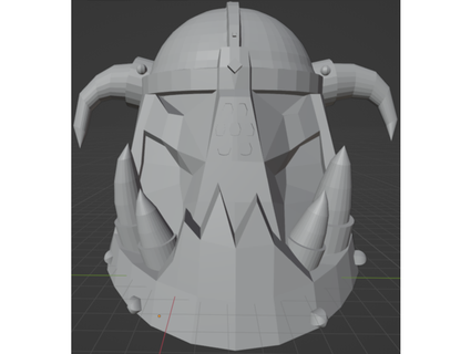 armoured orc head 3 klomster 3d print model - Mito3D