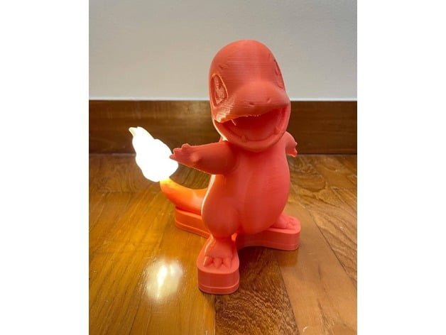 charmander glühend Flamme matt0852 3D print model - Mito3D