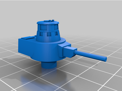 improved type 3 ka-chi turret w barrel supports tinker tanks 3d print model - Mito3D
