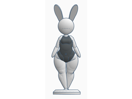 minimalist bunny girl remix papa savage 3d print model - Mito3D
