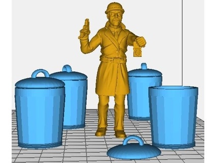 Lixo lixo bin 28mm tolemykus 3d print model - Mito3D
