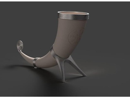 viking drinking horn sigurd2  3d print model - Mito3D