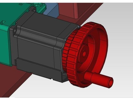 hand wheel nema23 dual shaft motor hunterius prime 3d print model - Mito3D