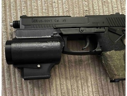mk23 pistol ugl 40mm grenade launcher - airsoft photonhebs 3d print model - Mito3D