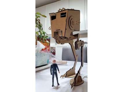 cardboard at-st - 375 kenner size greeblerelf 3d print model - Mito3D