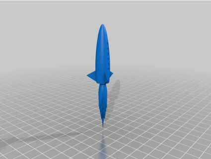 50's style cohete espacial Luna base Señor 3d print model - Mito3D