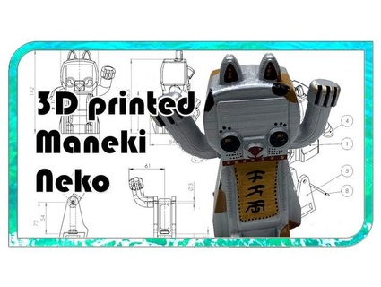 trabajando 3d impreso maneki neko discrepar 3d print model - Mito3D