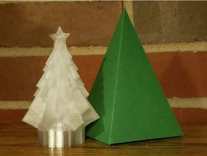 papier cadeau boîte Noël arbre LED bougie couverture gaine décoration astroukulélé 3d print model - Mito3D
