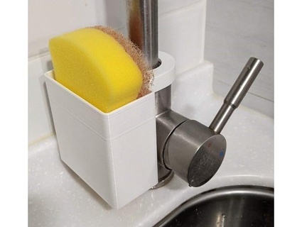 scrub sponge caddy kitchen faucets qqboxy 3d print model - Mito3D