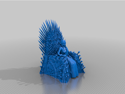 daenerys sits iron throne zatamite 3d print model - Mito3D