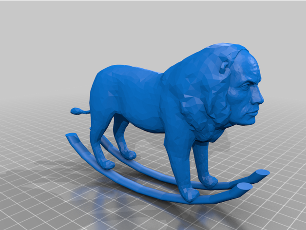 lion rock-ing horse tubadooter 3D print model - Mito3D