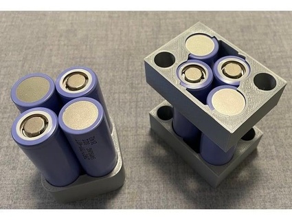 4-packs welding fixture li-ion 21700 flat & square pack tekniqueman 3d print model - Mito3D