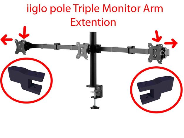 iiglo pole triple monitor arm extention martin hov 93 3D print model - Mito3D