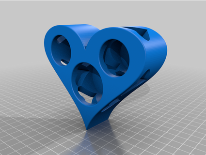 heart shaped essential oil - tincture bottle holder askalex 3d print model - Mito3D
