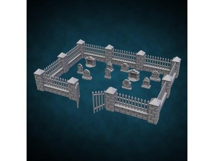 modular cemetery set qbatronix 3d print model - Mito3D