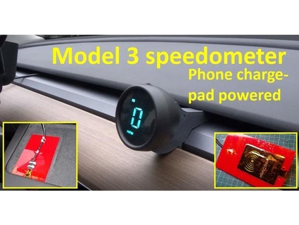 tesla model 3 30 speedometer phone charge-pad powered xenonjohn 3d print model - Mito3D