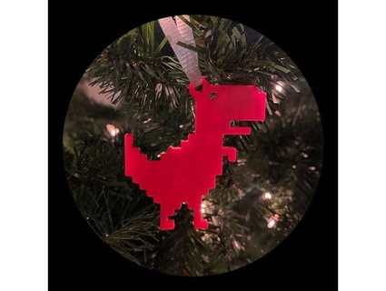 offline dinosaur holiday ornament ehans makes 3d print model - Mito3D