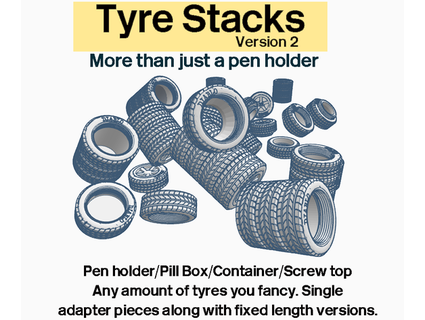 tyre stacks version 2 pen holder diablo944 3d print model - Mito3D