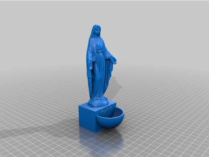 bakire Mary kutsal Su yazı tipi tespih ustası 3d print model - Mito3D