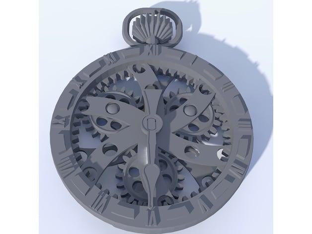 steampunk bolsillo reloj Fred emond 3D print model - Mito3D