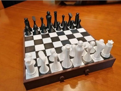 portátil xadrez borda peças ruiaxe 3d print model - Mito3D