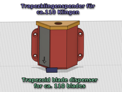 trapezoid blade dispenser ca 110 blades bigfunkyman 3d print model - Mito3D