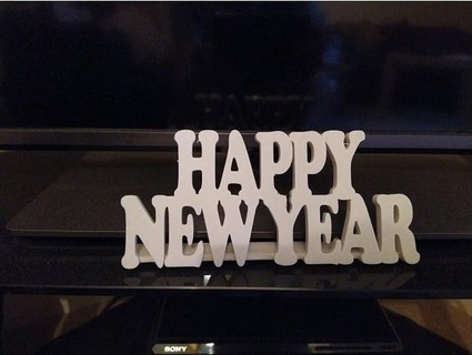 happy new year standing sign seagull08  3d print model - Mito3D