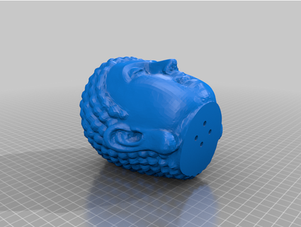 buddha head planter screw mountable ssomaiah 3d print model - Mito3D