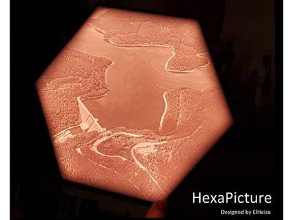 hexagonal litofano imagen elheisa 3d print model - Mito3D