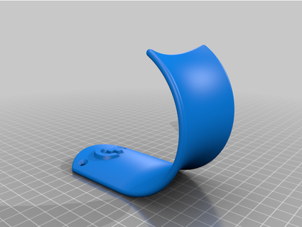 headset holder curved wall ivameless 3d print model - Mito3D