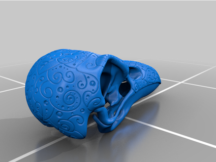 kuzgun kafatası motif çene dahil + anahtarlık jordyvh 3d print model - Mito3D