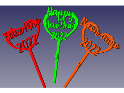 happy new year feliz buon anno topper r3acosta r-acosta 3d print model - Mito3D