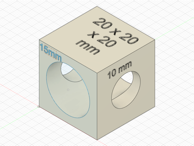 20x20mm Kalibrierung Quadrat innere Kreise Kraal 3D print model - Mito3D