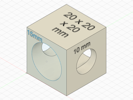20x20mm étalonnage carré interne cercles kral 3d print model - Mito3D