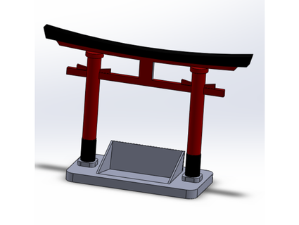 card holder japanese torii style gakourna 3d print model - Mito3D