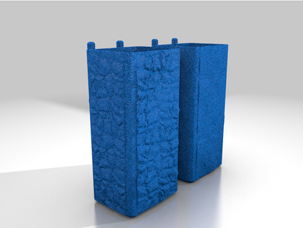 two brush holders cobblestone snake skin texture clear3 3d print model - Mito3D