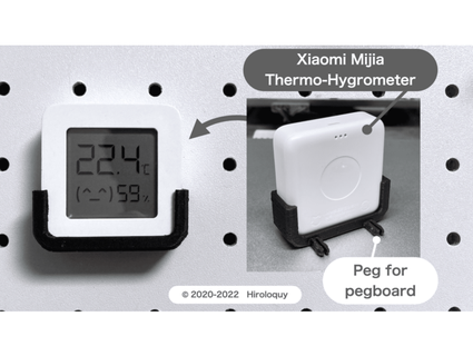 panneau perforé titulaire soutien thermo hygrometer xiaomi mijia hirologie 3d print model - Mito3D
