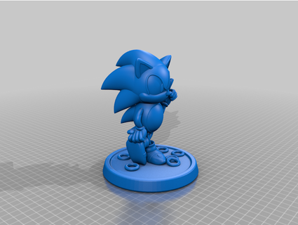 Sonic erizo redondo base robot malvado 3d print model - Mito3D