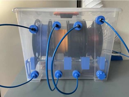 easy change spool holder - filament drybox ikea samla 22l mox2488 3d print model - Mito3D