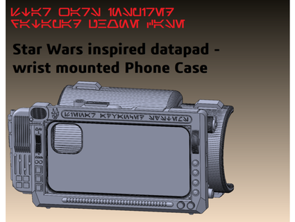 star wars iphone 12 wrist mounted datapad case dungeon-resources 3d print model - Mito3D