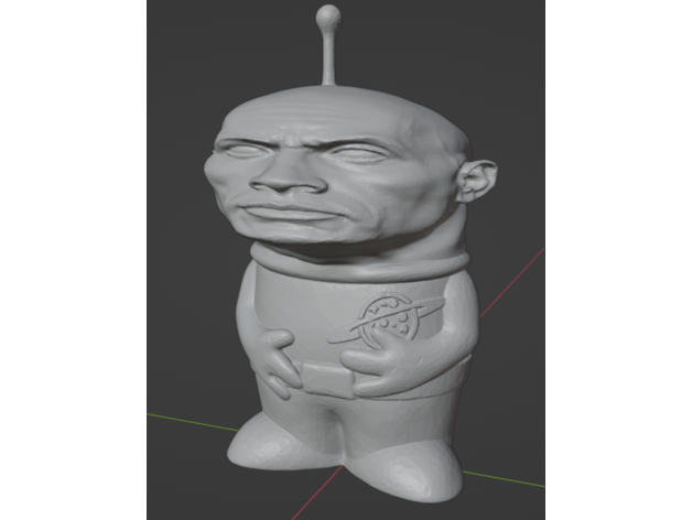 pizza planet rock - little green man ruddler 3D print model - Mito3D