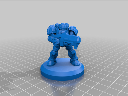 Terran deniz minyatür ayakta durmak lordevilfish3dp 3d print model - Mito3D